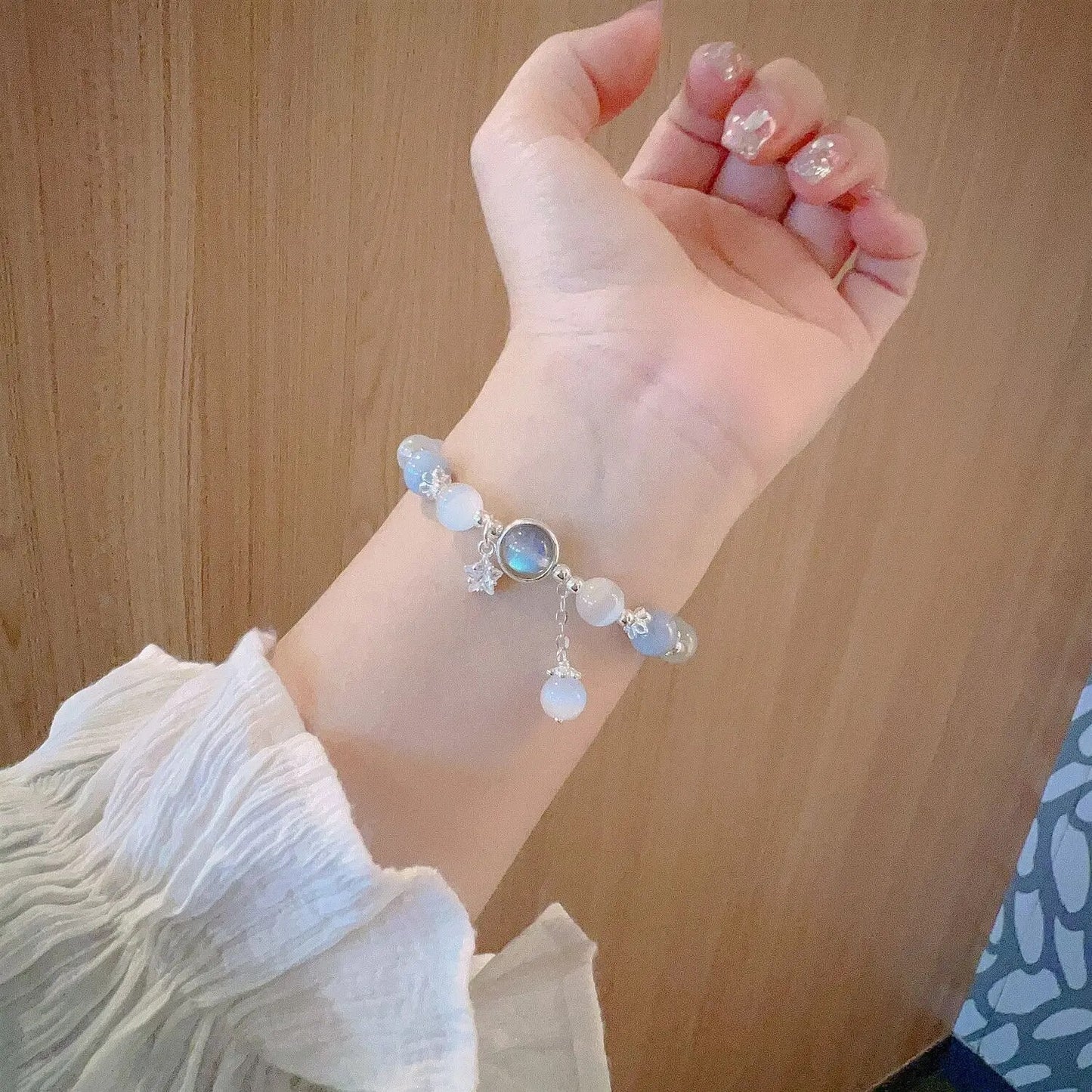 Cat’s Eye Moonstone Star Elastic Bracelet Light Luxury Women’s Jewelry