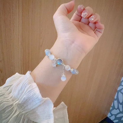 Cat’s Eye Moonstone Star Elastic Bracelet Light Luxury Women’s Jewelry