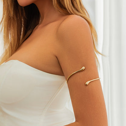 Vintage Simple Upper Arm Bracelet for Women Trendy Geometric Water Drop Shape Bangles Adjustable Women's Jewelry