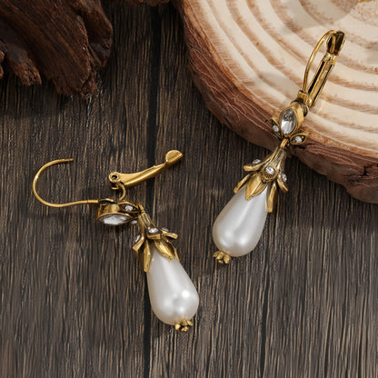 Vintage Inlay Pearls Dangle Earrings For Women Party Birthday Custom Jewelry