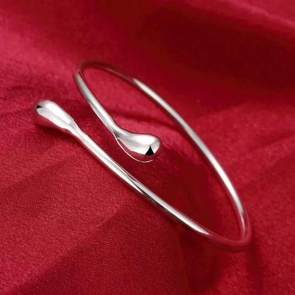 925 Sterling Silver Water Droplet Charm Bracelet for Women Fashion Jewelry