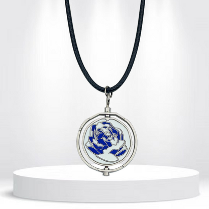 Anime League Of Legends Arcane Jinx Ekko Rotatable Blue Rose Pendant Necklace Lovers Friends Wearing Chain Necklace Jewerly