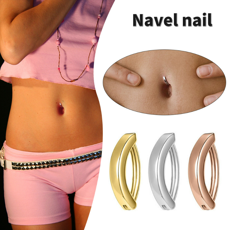 Stainless Steel Navel Piercing Minimalist Anti-Allergy Belly Button Ring for Women