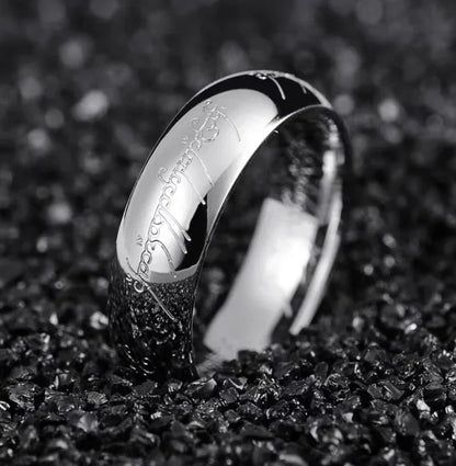Trendy Stainless Steel Laser Engraved Couples Wedding Rings for Women