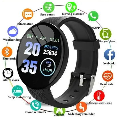 Real Pedometer Smartwatch Fitness Tracker Blood Pressure Sport Bracelet