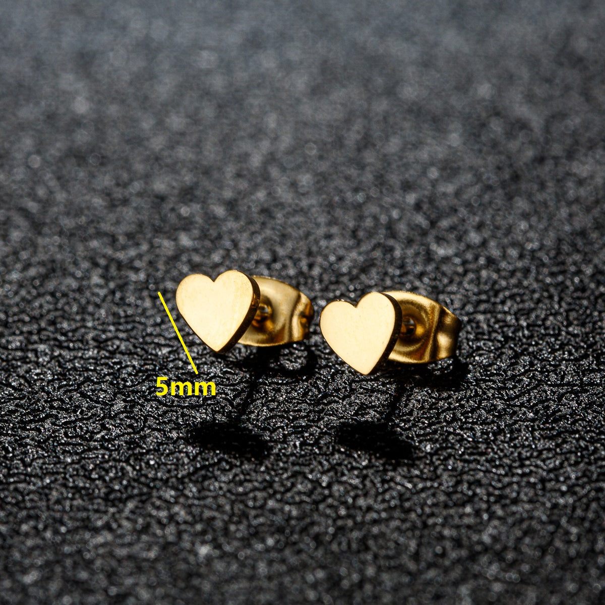 1 Pair Korean Sweet Heart Stainless Steel Stud Earrings Women’s Jewelry Gift