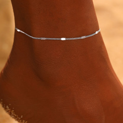 Stainless Steel Sequin Chain Anklet Luxury Women’s Jewelry & Party Gift