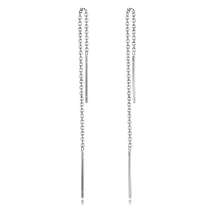 Long Threader Earrings for Women, Thin Linear Earring,Stainless Steel Chain Drop Ear Line , Fashion Korean Jewelry