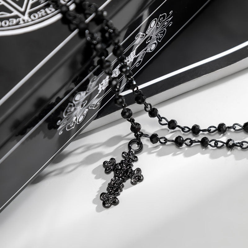 Hot Selling Jewelry Personalized Cross Tassel Necklace Women s Haute Couture Double Layered Layered Pendant Collarbone Chain