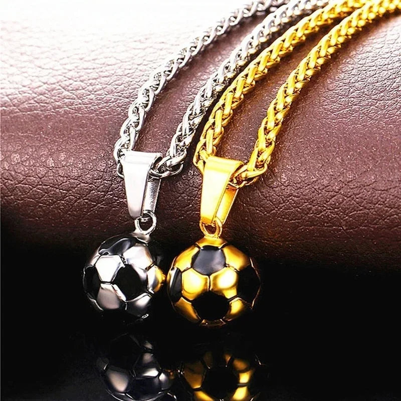 Men's Sports Football Stainless Steel Chain Necklace Gift for Boys
