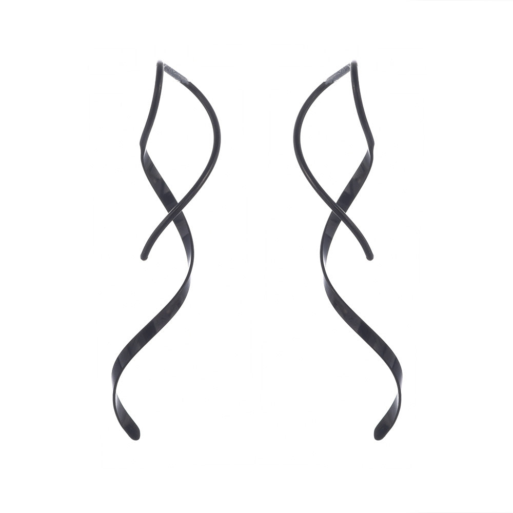Simple Spiral Threader Earrings Irregular Helix Wave Curve Ear Line Cuff Stainless Steel Dangling Earring Women Fashion Jewelry