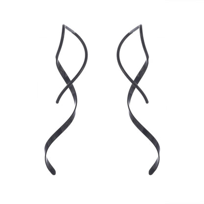 Simple Spiral Threader Earrings Irregular Helix Wave Curve Ear Line Cuff Stainless Steel Dangling Earring Women Fashion Jewelry