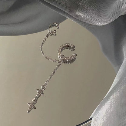 Fashion Minimalist No Piercing Ear Cuff Tassel Star Earrings