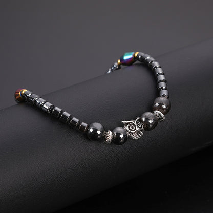 Magnetic Black Owl Bead Anklet European & American Style Foot Jewelry