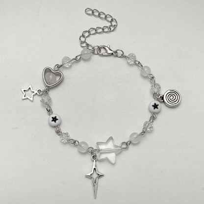 Y2K Beaded Couple Bracelets Heart & Star Handmade Friendship Jewelry