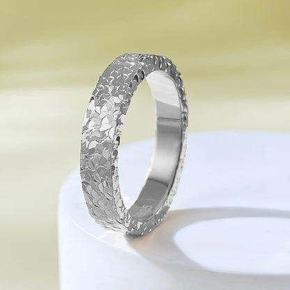 Stainless Steel 4mm Broken Ice Rings Women Size 5/6/7/8/9/10# Gold Color Bling Finger Ring Wedding Band Jewelry Girlfriend Gifts