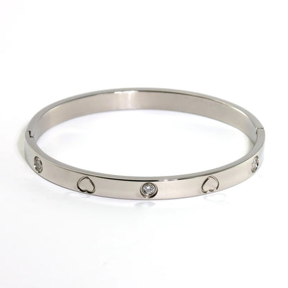 Stainless Steel Love Heart Bracelet Set for Women Daily Wear