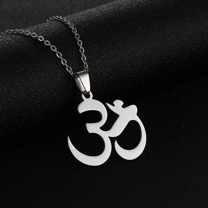 Fashion Stainless steel Buddhist pendant necklace for Hinduism OHM OM AUM Men women's Indian jewelry Gift