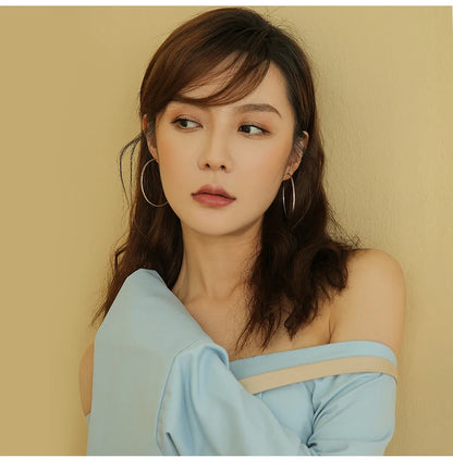 925 Sterling Silver Hoop Earrings Round Circle Studs for Women