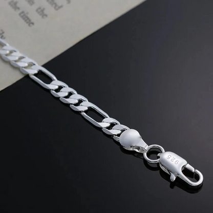 925 Sterling Silver 4MM Chain Charm Bracelet for Women Wedding Party Gift