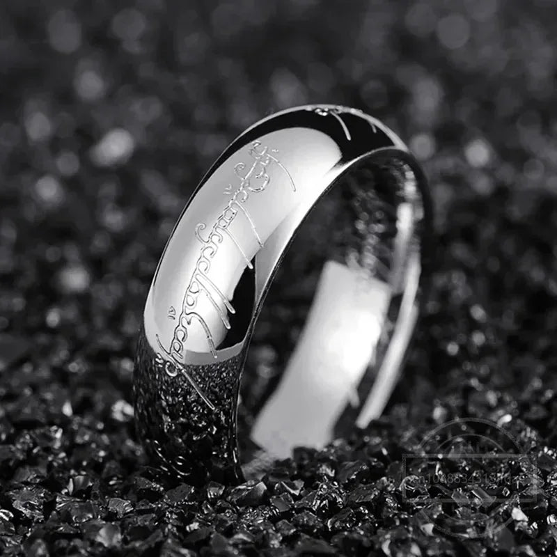 Trendy Stainless Steel Laser Engraved Couples Wedding Rings for Women
