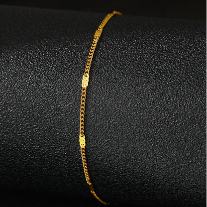 Stainless Steel Sequin Chain Anklet Luxury Women’s Jewelry & Party Gift
