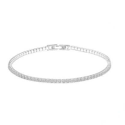 925 Sterling Silver Tennis Bracelet 2mm Zirconia Women’s Jewelry