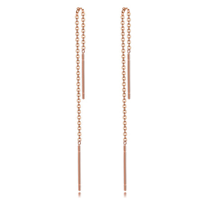 Long Threader Earrings for Women, Thin Linear Earring,Stainless Steel Chain Drop Ear Line , Fashion Korean Jewelry