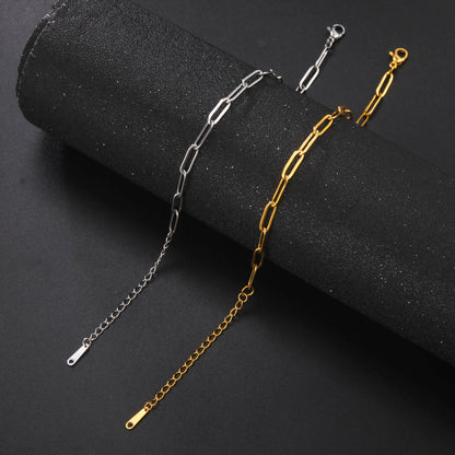 Skyrim Friendship Paperclip Link Chain Women Girls Stainless Steel Gold Color Bracelets 2025 Minimalist Jewelry Valentine Gift