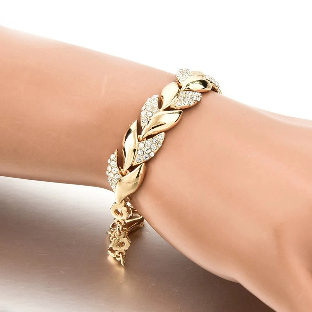 925 Sterling Silver Crystal Statement Bracelet for Women Girls Gift