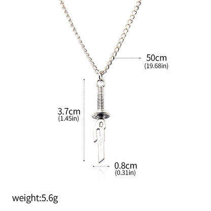 Anime Jujutsu Kaisen Fushiguro Toji Sword Necklace Spear of Tianri Knife Pendant Cosplay Necklaces For Unisex Choker Jewelry
