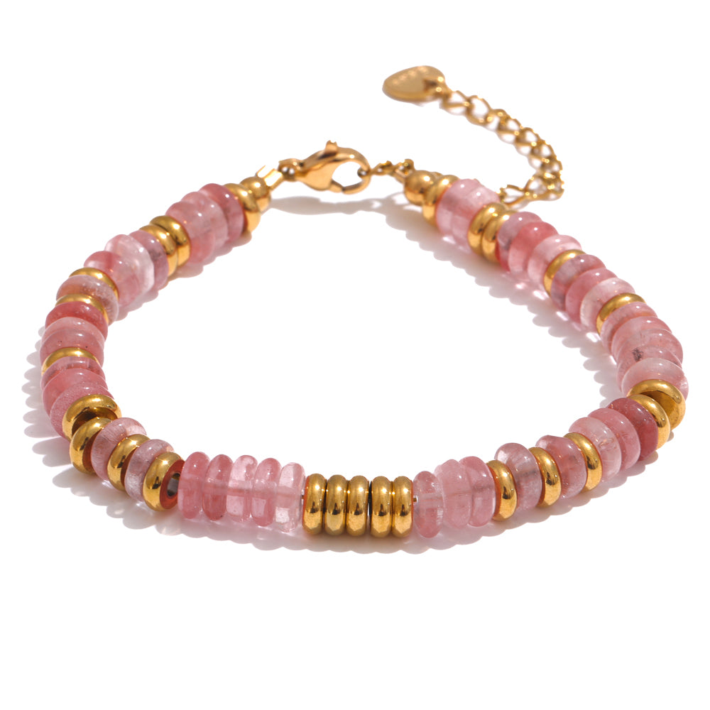 Handmade Colorful Stone Beads Bracelet Waterproof Y2K Trend Jewelry