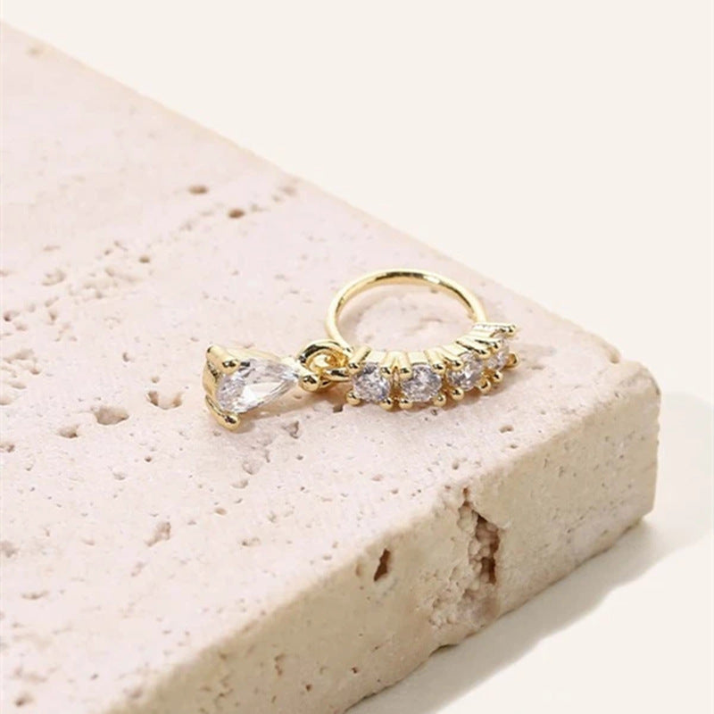 Crystal Zircon Nose Hoop for Women Dangling Septum & Cartilage Jewelry