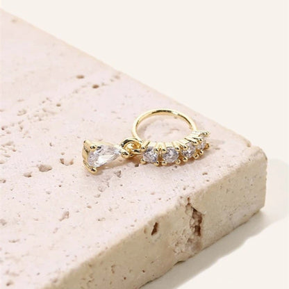 Crystal Zircon Nose Hoop for Women Dangling Septum & Cartilage Jewelry