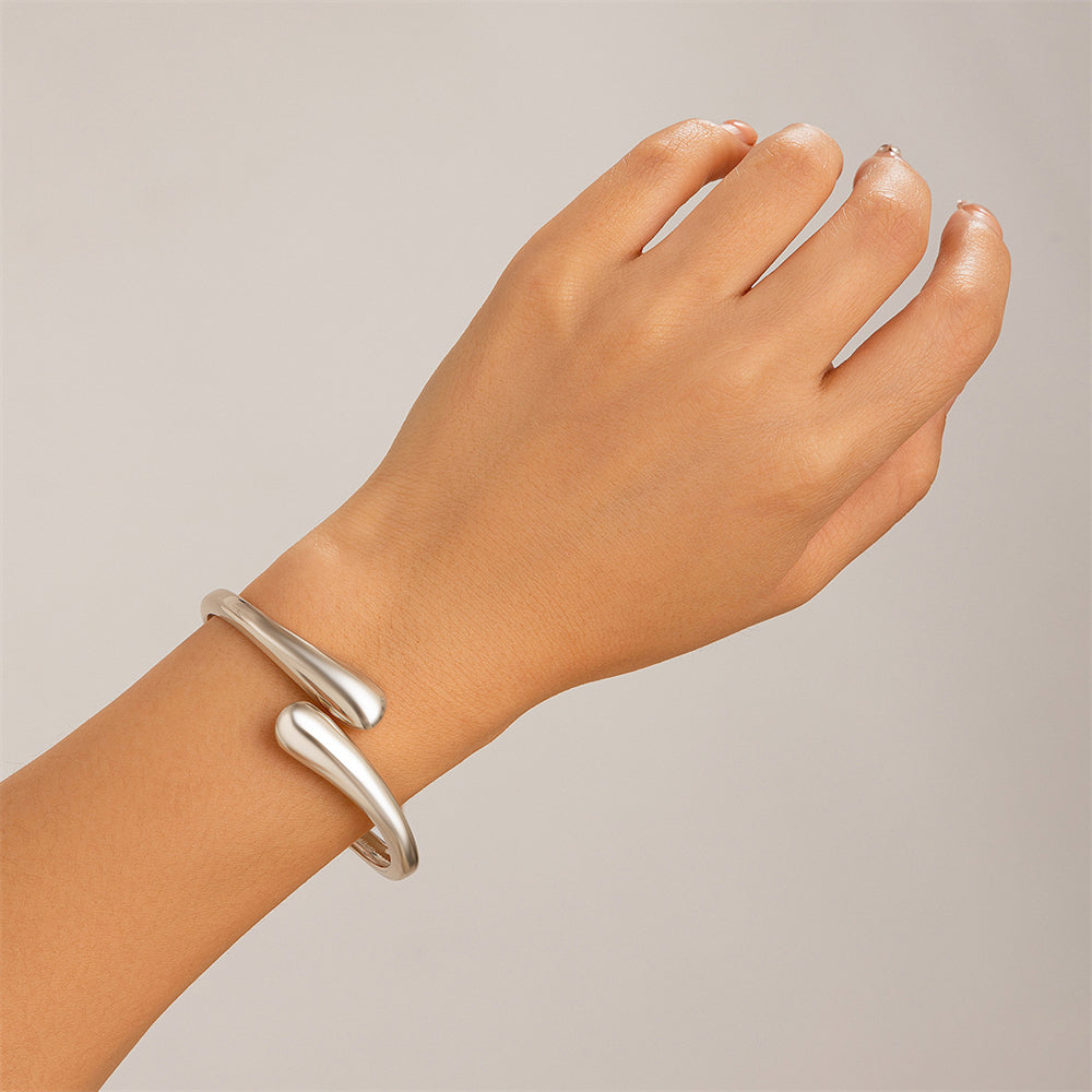 DIEZI 3 Styles Vintage Hip Hop Metal Cuff Bangles Punk Gold Silver Color Geometric Spring Bangles For Women Bracelet Men Jewelry