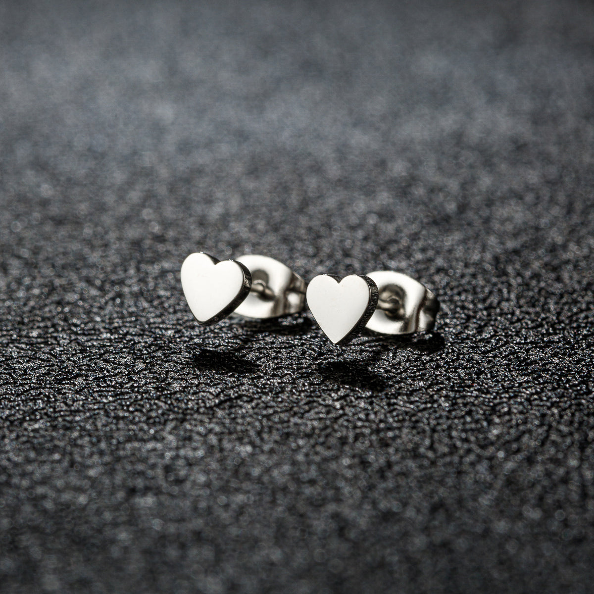 1 Pair Korean Sweet Heart Stainless Steel Stud Earrings Women’s Jewelry Gift