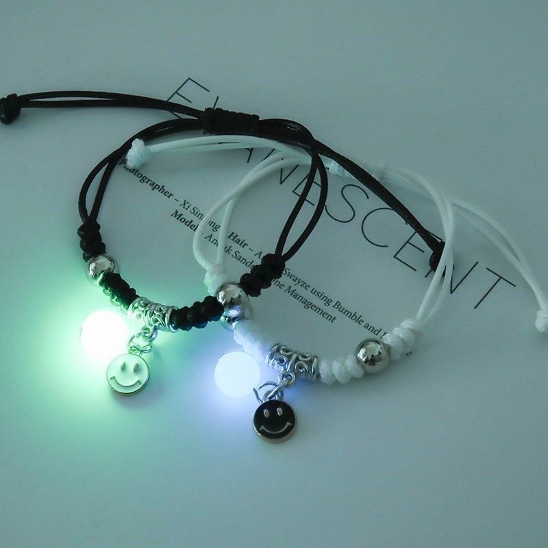 Luminous Star Couple Bracelets Cat, Heart & Key Lock Charms