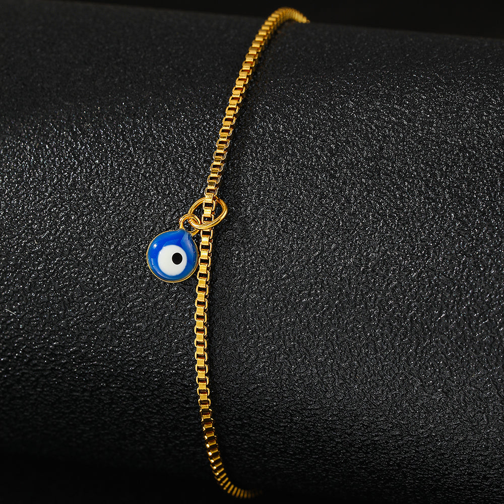 Stainless Steel Blue Eye Anklet for Women Personalized Design