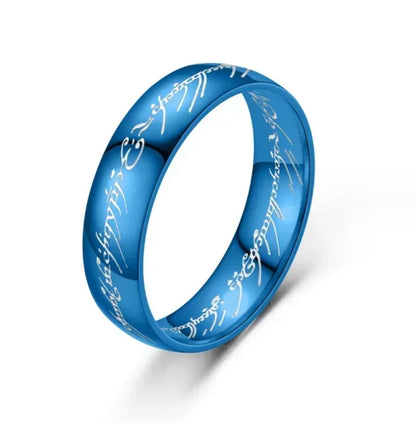 Trendy Stainless Steel Laser Engraved Couples Wedding Rings for Women