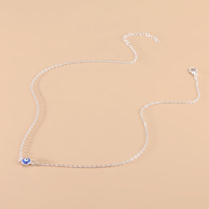 Deep Sea Blue Evil Eye Pendant Necklace Turkish Blue Eye Choker Glass Eye Leather Rope Chain Jewelry Gift