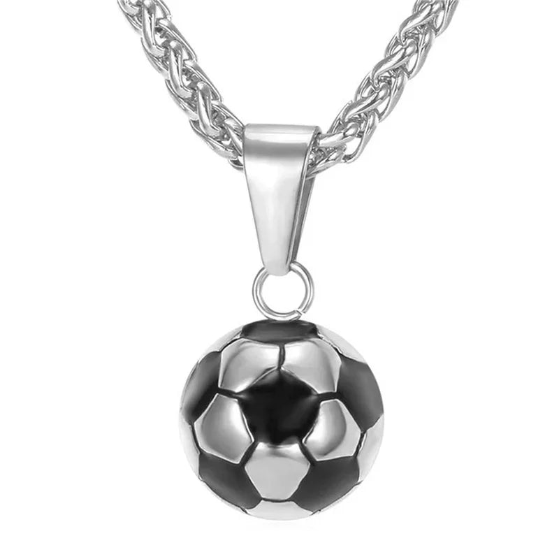Men's Sports Football Stainless Steel Chain Necklace Gift for Boys