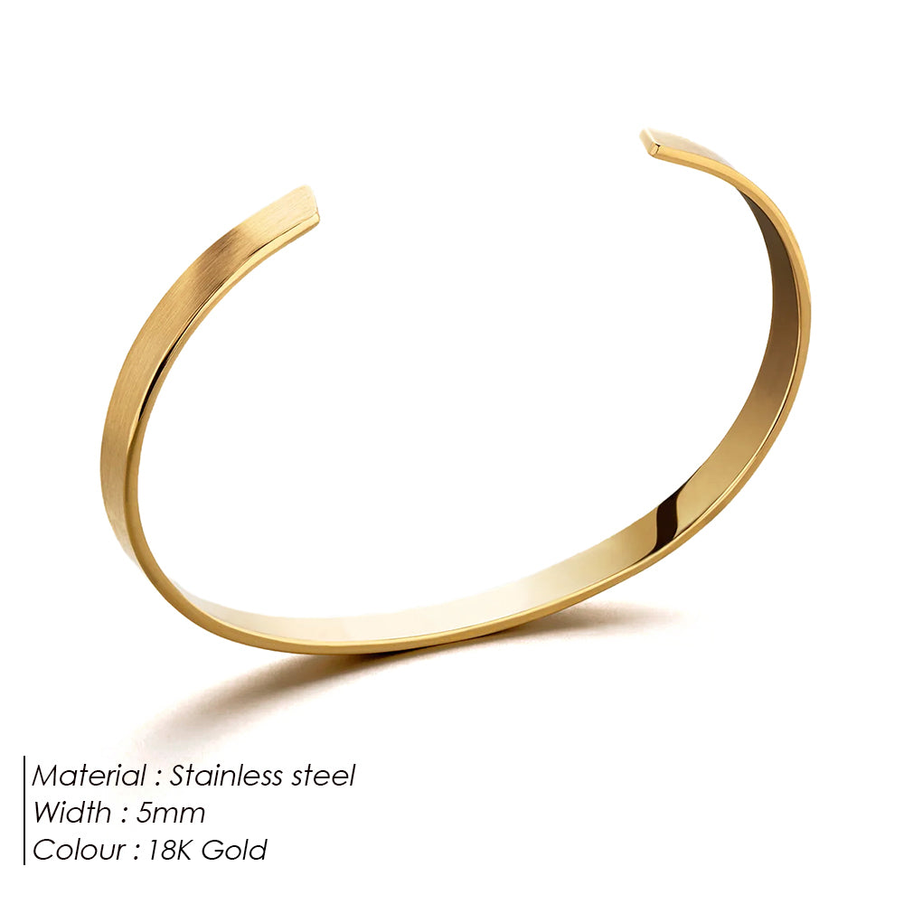 eManco Simple Unisex Paragraph Cuff Stainless Steel Platinum Bracelet for Men's Light Luxury High Quality Simple Accessories