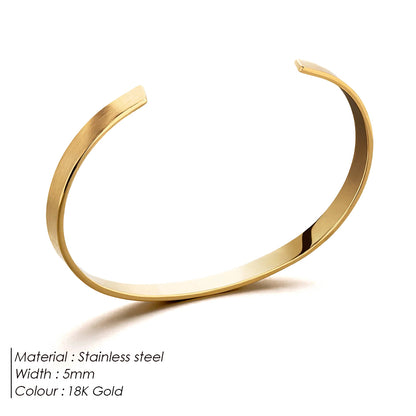 eManco Simple Unisex Paragraph Cuff Stainless Steel Platinum Bracelet for Men's Light Luxury High Quality Simple Accessories