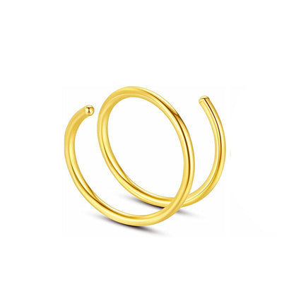 Stainless Steel Double Nose Ring Spiral Septum & Cartilage Hoop