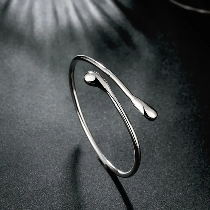 925 Sterling Silver Water Droplet Charm Bracelet for Women Fashion Jewelry