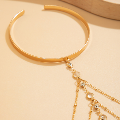 Trendy Multi-Layer Rhinestone Tassel Arm Bracelet Women’s Armlet Jewelry