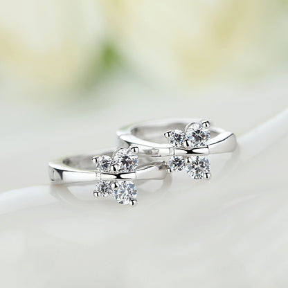 925 Silver Butterfly Hoop Earrings Small Zirconia Huggies for Girls