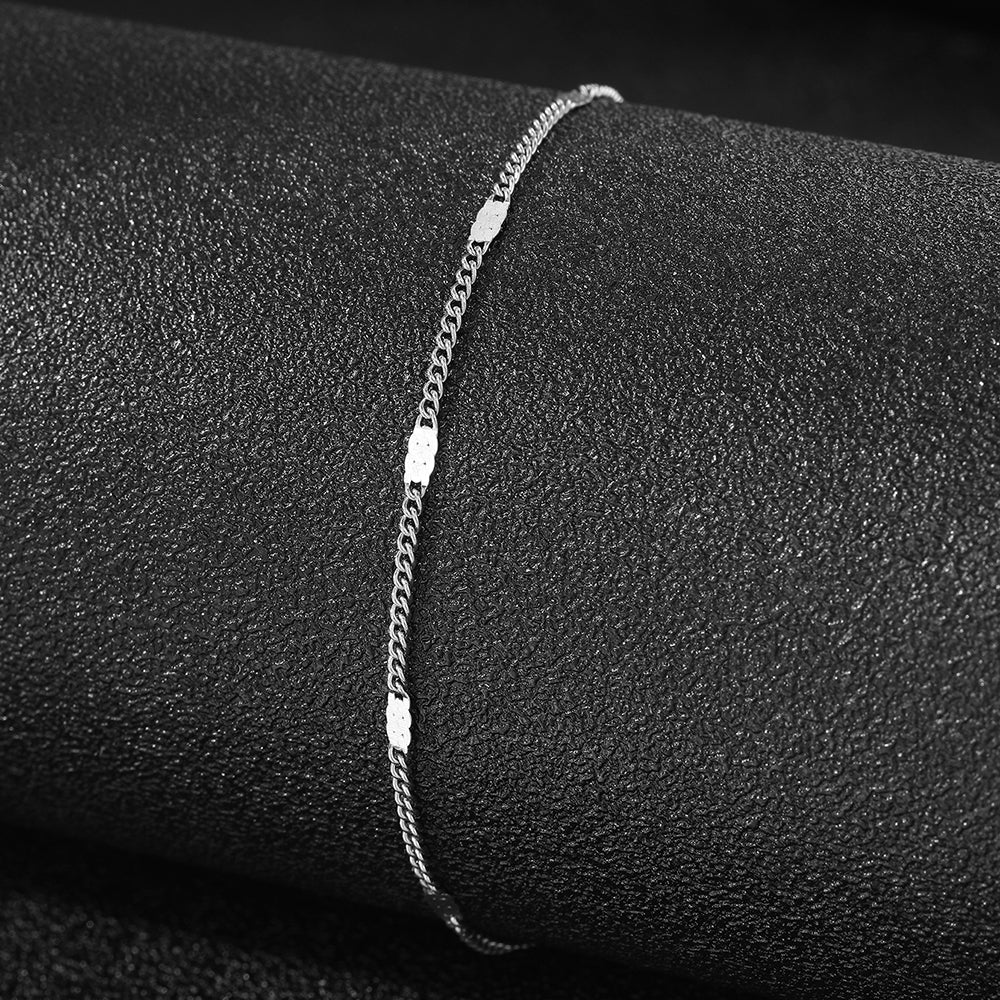 Stainless Steel Sequin Chain Anklet Luxury Women’s Jewelry & Party Gift