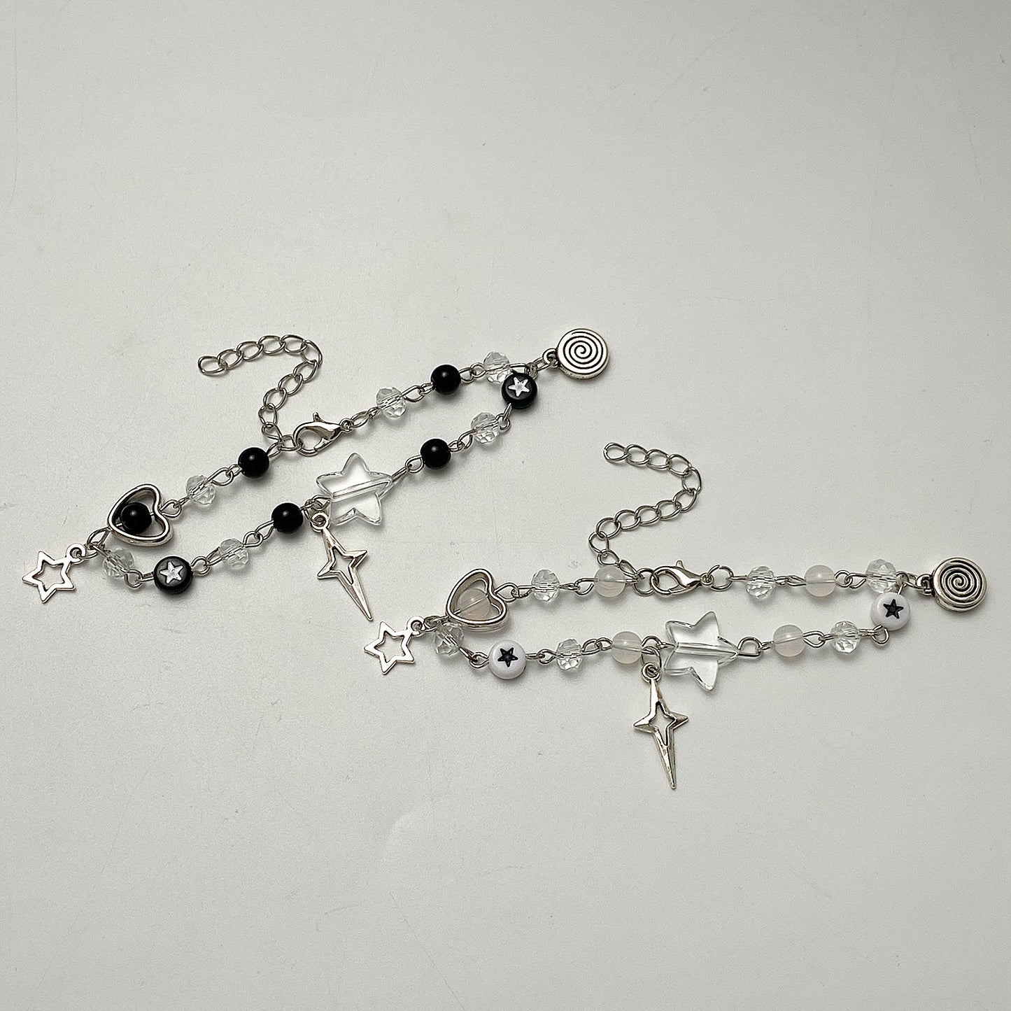 Y2K Beaded Couple Bracelets Heart & Star Handmade Friendship Jewelry