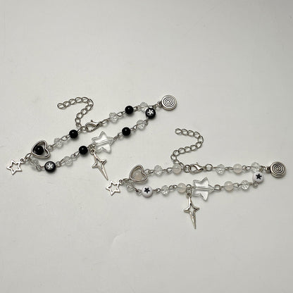 Y2K Beaded Couple Bracelets Heart & Star Handmade Friendship Jewelry